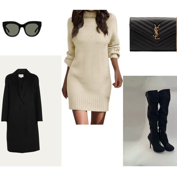 Guess by Marciano Black Sutera Over the Knee Suede Foldover Boots in Size 8 - Picture 2 of 6